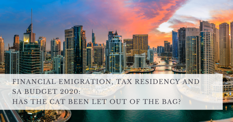 Financial emigration, tax residency and SA Budget 2020_ has the cat been let out of the bag_
