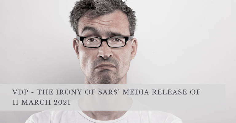 VDP - THE IRONY OF SARS’ MEDIA RELEASE OF 11 MARCH 2021