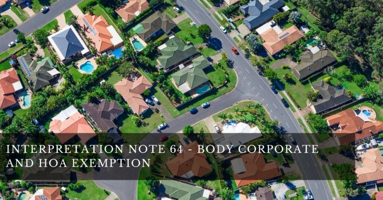 Interpretation Note 64 BC and HOA exemption feature image explaining South African tax exemption rules